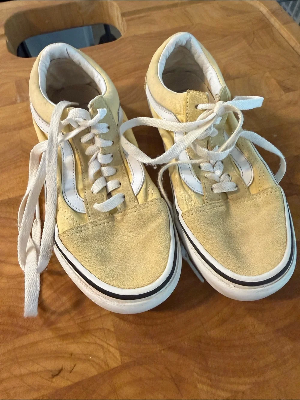 Vans Kids Yellow and White Lace-Up Sneakers
